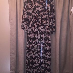 Long sheer floral dress.